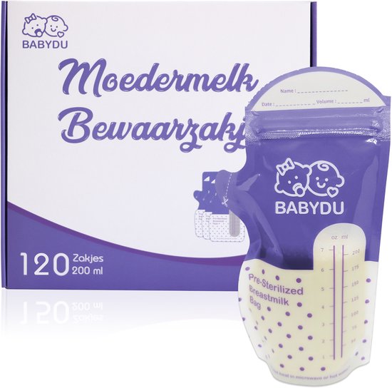 BabyDu Moedermelk bewaarzakjes - Borstvoeding zakjes - 120 stuks van BabyDu