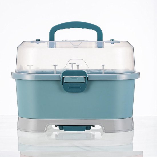 Babyfles Drogen - Flessenhouder Opslag - Baby Spullen Opbergen - Afsluitbaar Met Deksel - 30 x 31 x 21 cm