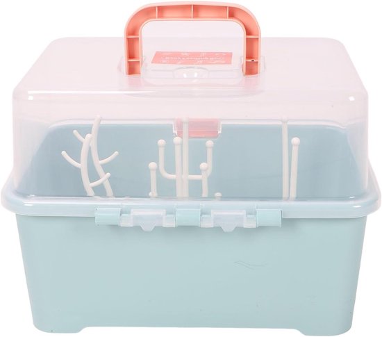 Babyfles Droogrek - Opbergdoos - Flessen Drogen - Stofdichte Deksel - 34 x 26 x 16 cm - Groen