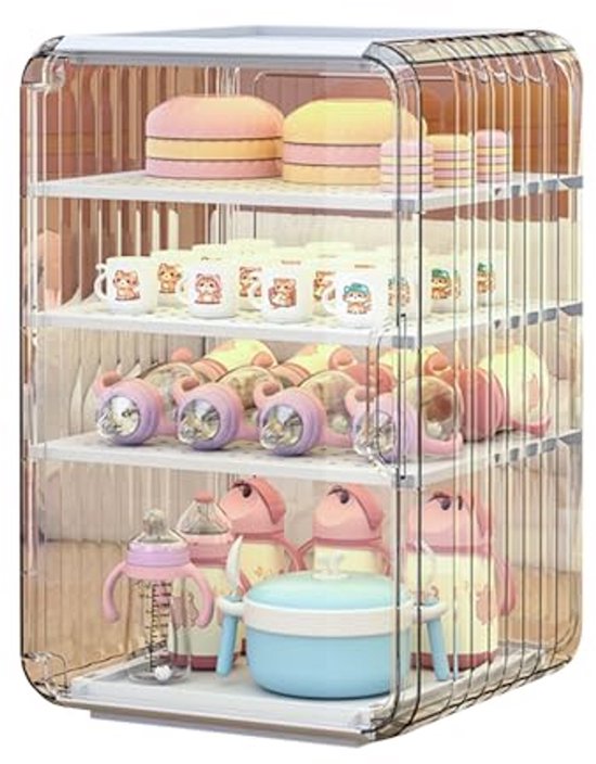 Babyfles Organizer - Fles Opberger - Babykamer Inrichten - Stofdicht Ontwerp - 395 x 25 x 24 cm - Wit