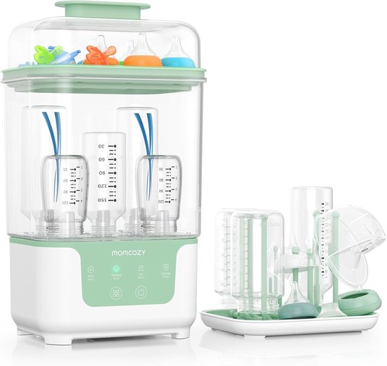 Babyfles Sterilisator en Droger - 4-in-1 Flessen Sterilisator - Voor 6 Flessen - Stoomsterilisatie - Met Droogfunctie