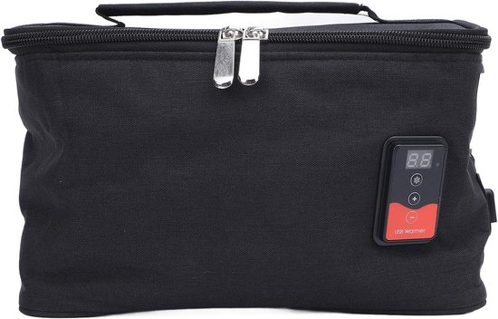 Babyfles Warmer - Fles Isolatie - Onderweg Voeden - Verstelbare Temperatuur - 30x20x8 cm - Zwart