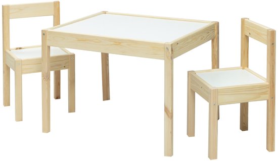 BabyGo Houten Kindertafel met 2 Stoeltjes van Merkloos