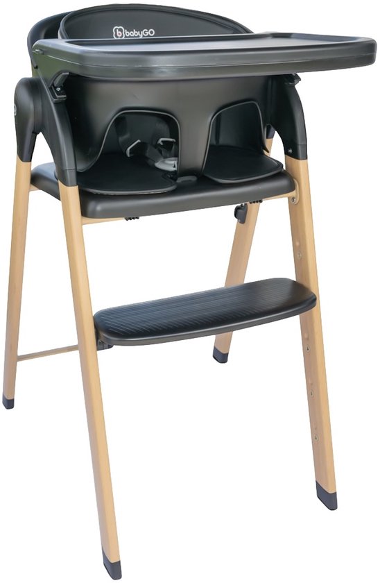 BabyGo Levels Black Wood Kinderstoel van Merkloos