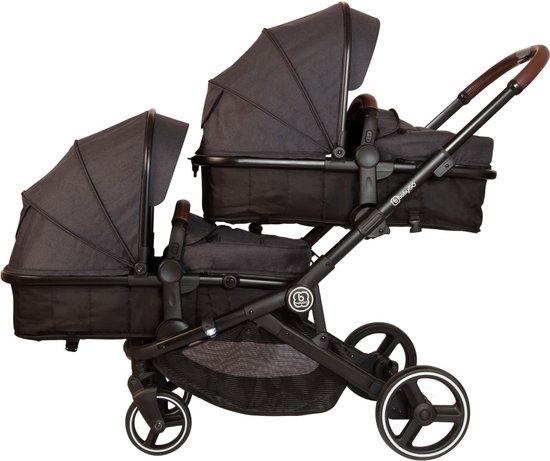 Babygo Twinner Grey Tandem Duowagen incl. 2 Autostoelen