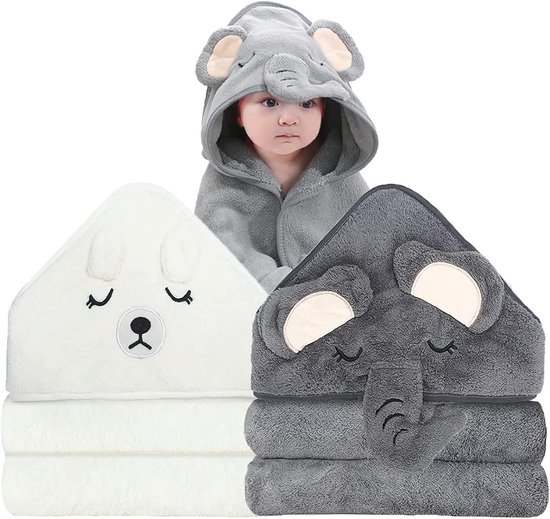 Babyhanddoek met capuchon - 2 stuks ultra absorberend en zacht voor pasgeborenen
