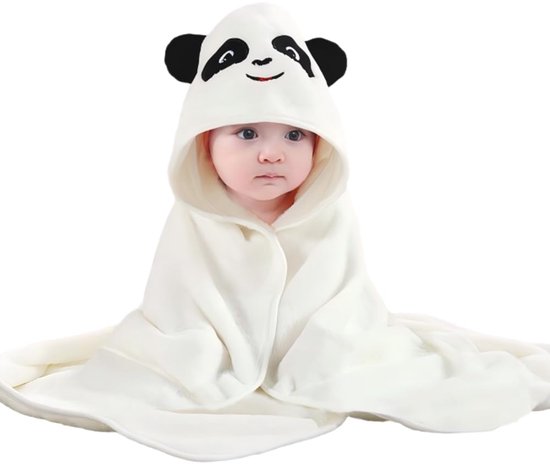 Babyhanddoek met capuchon, 80 x 80 cm, absorberende grote peuter, badhanddoek, voor pasgeboren babyjongen en meisje