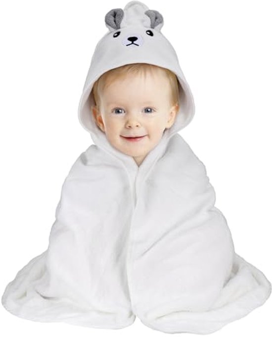 Babyhanddoek met Capuchon 80 x 80 cm - Ultrazachte Handdoek voor Baby's met Dierenoren van Merkloos