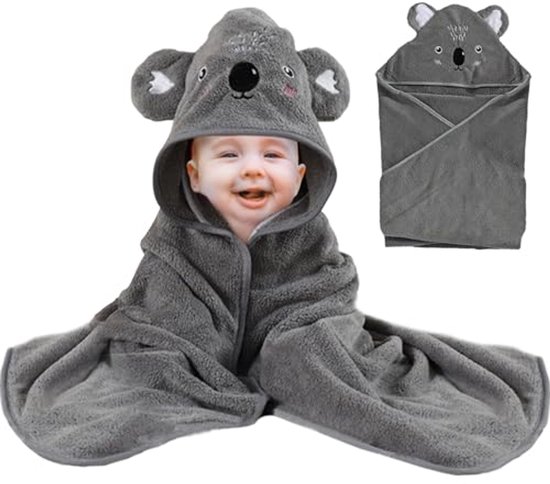 Babyhanddoek met Capuchon 80 x 80 cm voor Baby's - Schattige Dierenpatronen van Merkloos