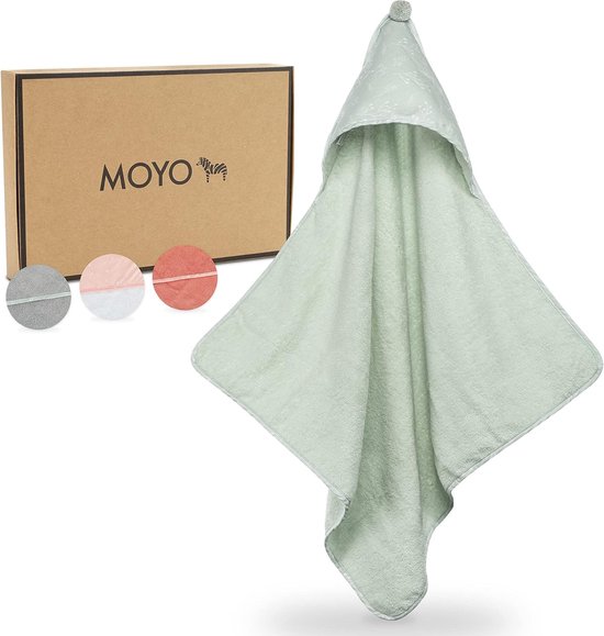 Babyhanddoek met capuchon - Bloemenbabybadhanddoek met capuchon Gemaakt van 100% katoen, schattige babyhanddoek voor meisjeskinderen, 75 x 75 cm (Mint) van Simpeak