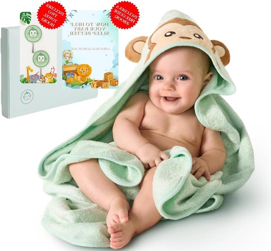 Babyhanddoeken met capuchon - Baby badjas - Na het badderen - Hypoallergeen bamboe - 90x90 cm - Groen munt