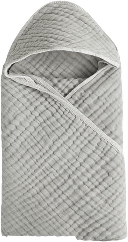 Babyhanddoeken met capuchon - Kinderbadjas Babywikkeldoek - Baby badtijd - Ultrazacht absorberend katoen - 89 x 89 cm - Grijs van Merkloos