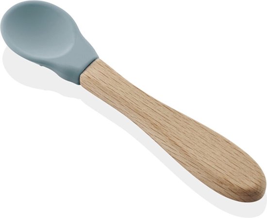 Babyjem Siliconen Lepel Met Houten Handvat van Babyjem