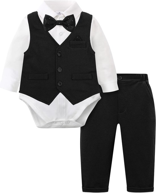 Babyjongen trouwoutfit - mintgroen - 3-18 maanden - stijlvolle bodyset voor speciale gelegenheden - ShopVlot
