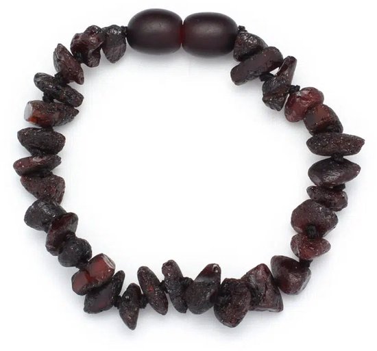 Baby/Kind – Barnsteen armbandje – Chips - Ruwe kraaltjes - 14cm - Kers van Edelsteen Bracelets