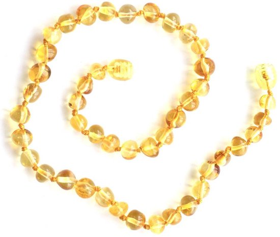 Baby/Kind – Barnsteen ketting – lemon ronde kraaltjes – 33cm van Eliyas Baltic Amber