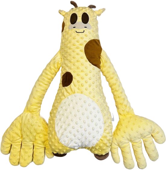 Babyknuffel - Slaaphulpmiddel voor baby's - Pluche giraffenkussen - Knuffel - Rustgevend en zacht - Babyspeelgoed - Pasgeboren - Geschikt om mee te slapen en te knuffelen - USB oplaadbaar - Anti-schrikfunctie - Polyestervezel - 0-3 jaar - Geel