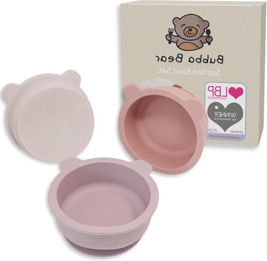 Babykommen met zuignap - Antislip eetbord voor baby's en peuters - Vanaf 6 maanden - Siliconen babybordenset van Ainko