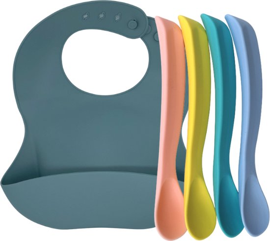 Babylepels | 4 stuks | siliconen babylepels | babylepeltjes | plus GRATIS slabbertje! van Bear & Care