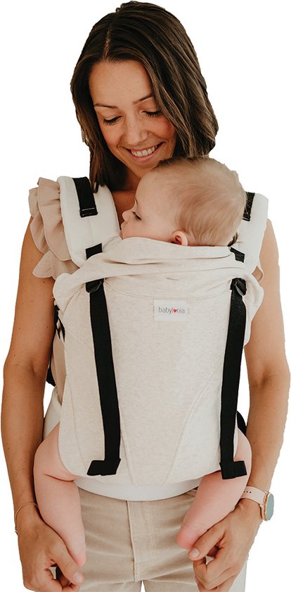Babylonia Baby carriers - Babylonia - Tricot-click - draagdoek - draagzak - Almond Melange van Merkloos