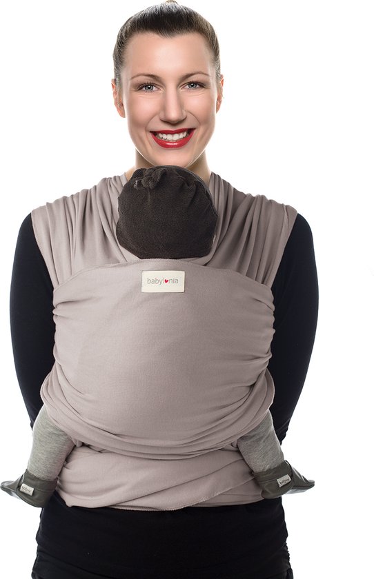 Babylonia draagdoek - Tricot-Slen Bamboo - warm sand - One size  - Effen, Bruin, Wit/Ecru van Babylonia