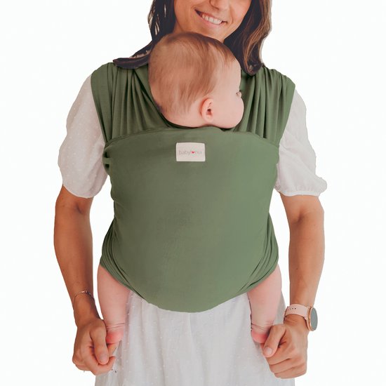 Babylonia draagdoek - Tricot-Slen Organic - Olive Green - Olijf groen van Merkloos