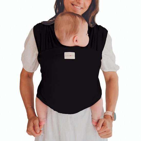 Babylonia Tricot Slen Organic Draagdoek Baby - 500 cm - Black van Babylonia
