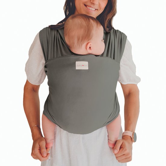 Babylonia Tricot Slen Organic Draagdoek Baby 500 cm - Moon Mist Grey van Babylonia