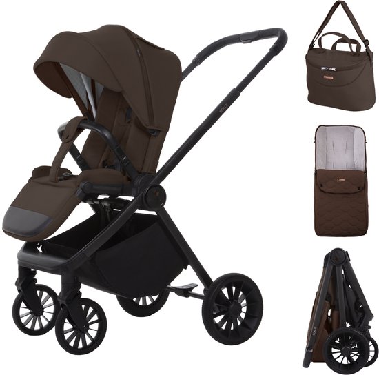 Babylux Buggy Kinderwagen SCALE Reisbuggy met Ligfunctie, Kleur: Brownie