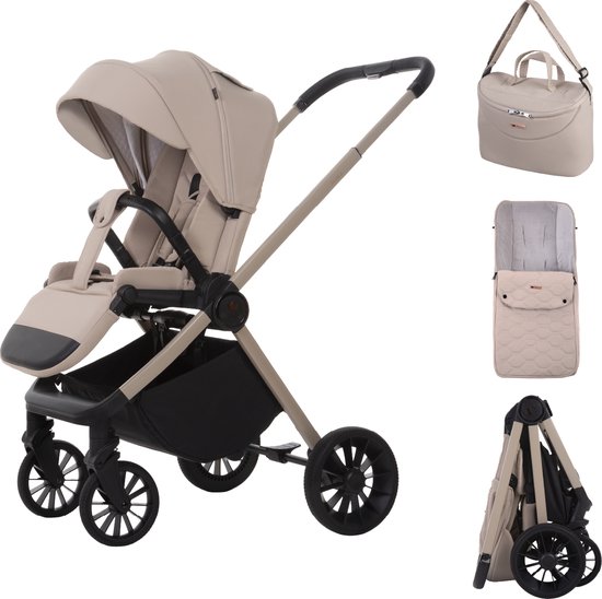 Babylux Buggy Kinderwagen SCALE Reisbuggy met Ligfunctie, Kleur: Khaki