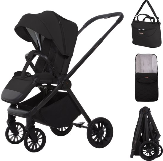 Babylux Buggy Kinderwagen SCALE Reisbuggy met Ligfunctie, Kleur: Onyx