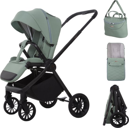 Babylux Buggy Kinderwagen SCALE Reisbuggy met Ligfunctie, Kleur: Sage