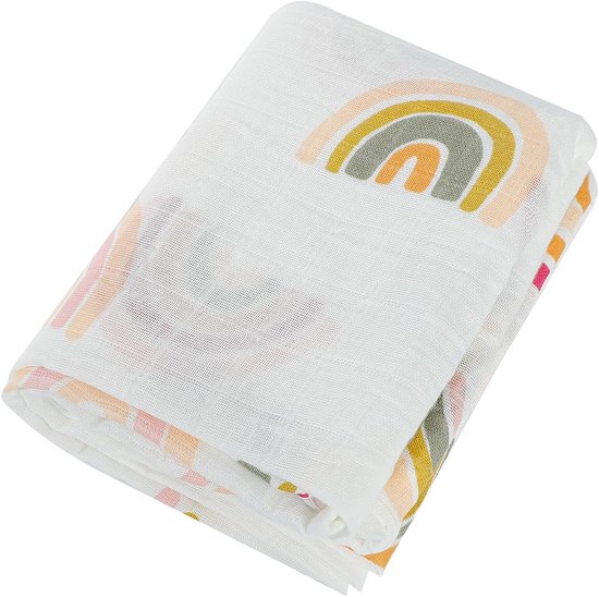 Babymusseline doeken - Grote hydrofiel - Baby verzorgen - Dubbel laag katoen - 110 x 120 cm - Oranje