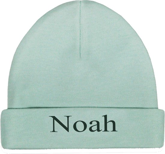 Babymutsje mint 50-56 - 1 stuk Met GRATIS uw naam er op geborduurd van Merkloos