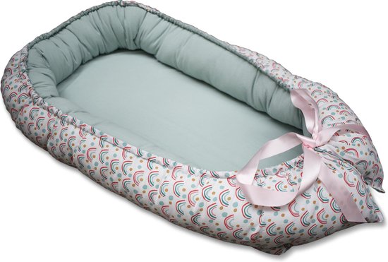 Babynest Licht Oudgroen Regenboog van Ted en Tone