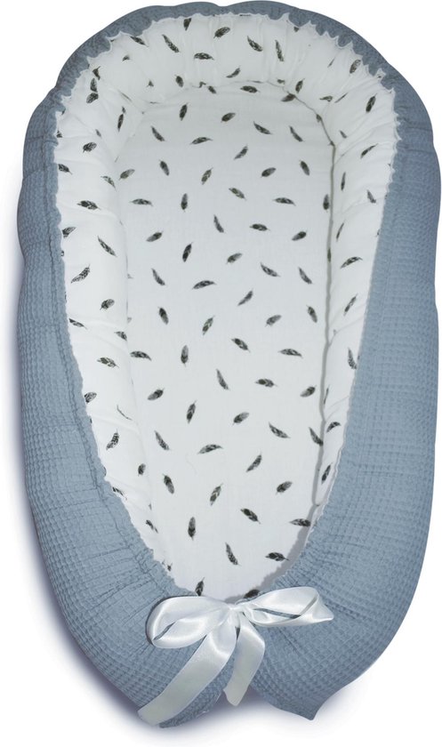 Babynest Oudblauw Veertjes van Jollein