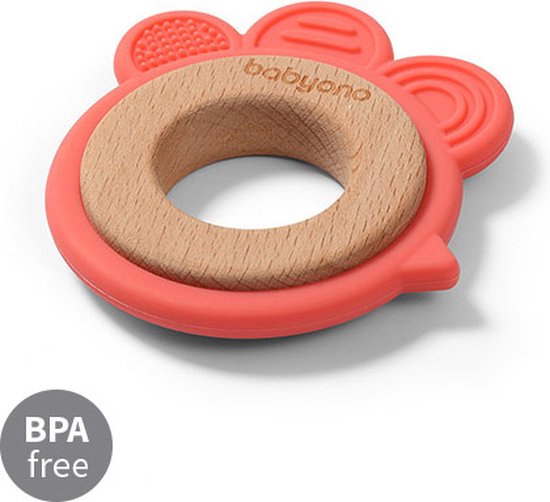 Babyono - Houten en siliconen bijtring - KIP