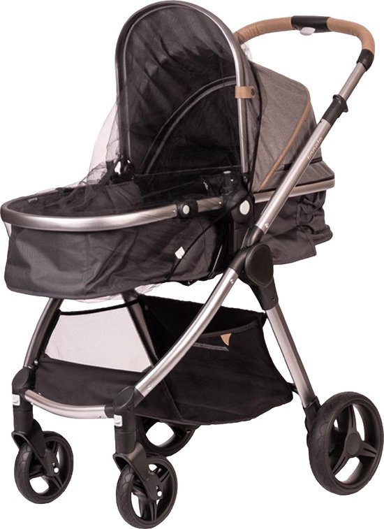 Babyono - Klamboe / Muggennet voor kinderwagen - Universeel - Zwart van Merkloos