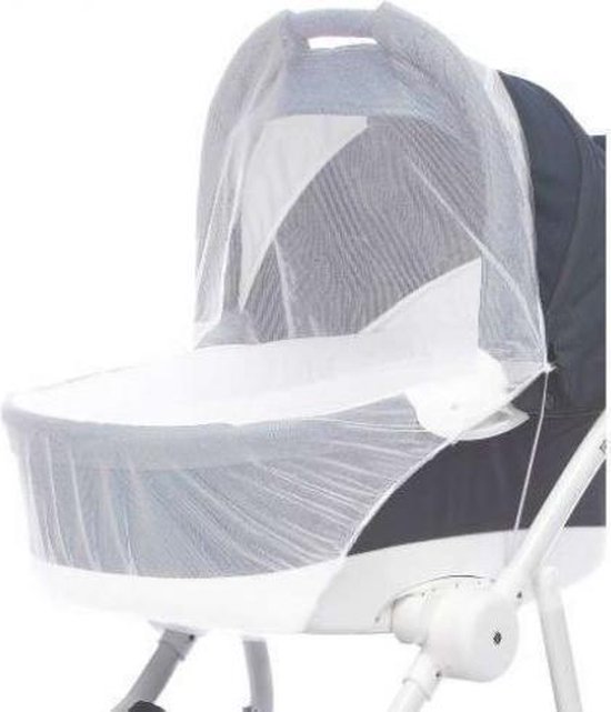 Babyono Universeel Anti muggennet voor Kinderwagen of Maxicosi - Wit - Insecten net - Klamboe van Babyono