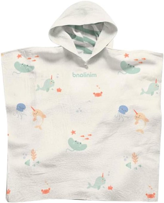 Babyponcho met capuchon - Badcape mousseline - Baby afdrogen - 100% katoen mousseline - 65 x 65 cm - Niet gespecificeerd