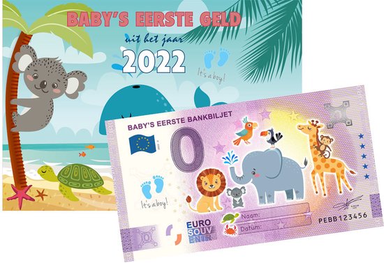 Baby's eerste geld Muntset 2022 blauw van Merkloos