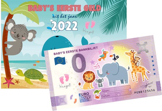 Baby's eerste geld Muntset 2022 roze van Merkloos