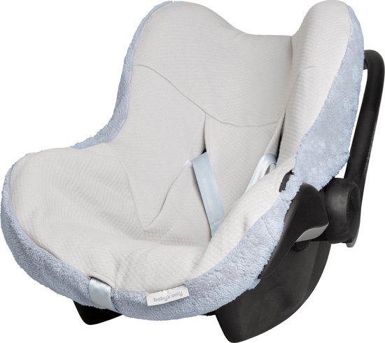 Baby's Only Baby autostoelhoes 0+ Cozy - Geschikt voor Maxi Cosi - Misty Blue - Hoes voor de autostoel met teddystof - Geschikt voor 3- & 5-puntsgordel van Baby's Only