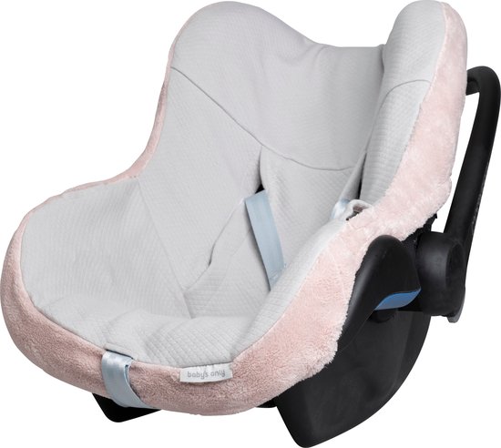 Baby's Only Baby autostoelhoes 0+ Cozy - Geschikt voor Maxi Cosi - Oud Roze - Hoes voor de autostoel met teddystof - Geschikt voor 3- & 5-puntsgordel van Merkloos