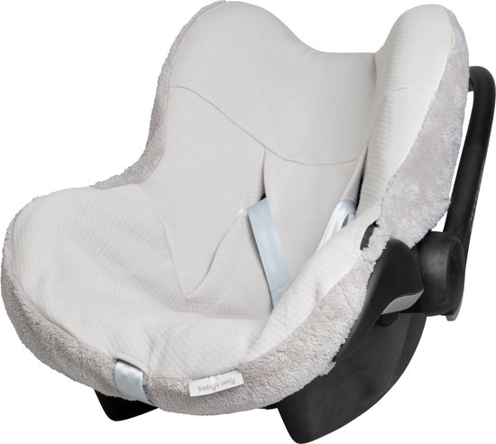 Baby's Only Baby autostoelhoes 0+ Cozy - Geschikt voor Maxi Cosi - Urban Taupe - Hoes voor de autostoel met teddystof - Geschikt voor 3- & 5-puntsgordel van Baby's Only