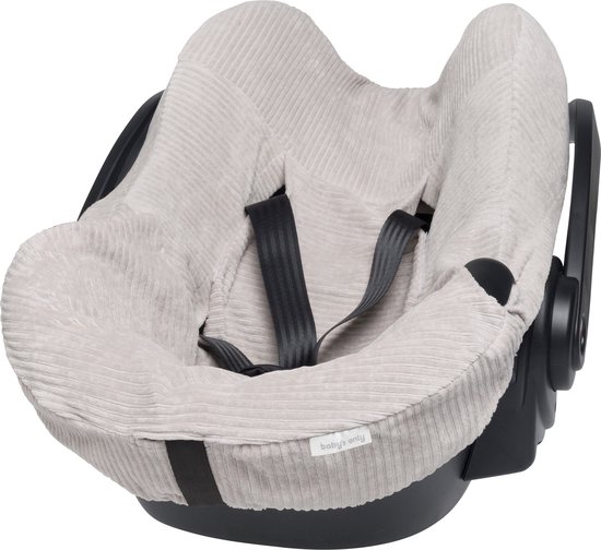Baby's Only Baby autostoelhoes universeel Sense - Hoes voor de autostoel - Groep 0+ - Kiezelgrijs - Zachte rib corduroy stof - Geschikt voor 5-puntsgordel van Baby's Only