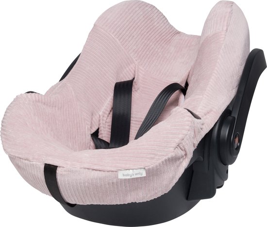 Baby's Only Baby autostoelhoes universeel Sense - Hoes voor de autostoel - Groep 0+ - Oud Roze - Zachte rib corduroy stof - Geschikt voor 5-puntsgordel van Baby's Only