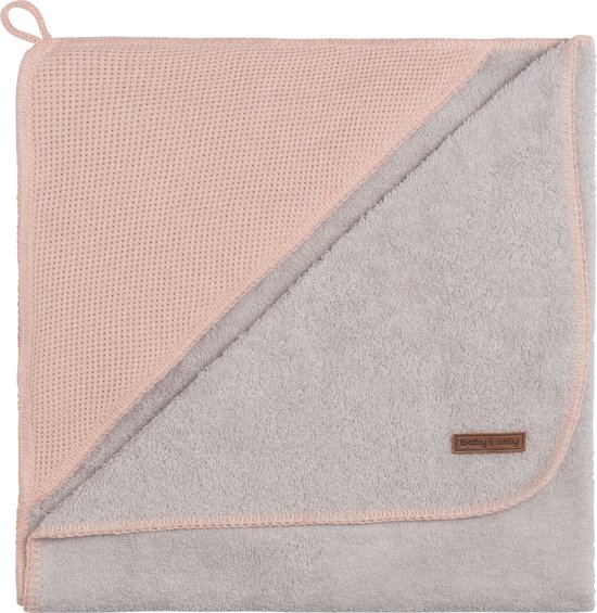 Baby's Only Baby badcape - Omslagdoek - Handdoek met capuchon Classic - Blush - 75x85 cm - Badstof van Baby's Only