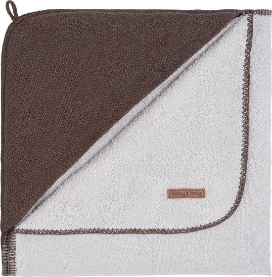 Baby's Only Baby badcape - Omslagdoek - Handdoek met capuchon Classic - Cacao - 75x85 cm - Badstof van Baby's Only