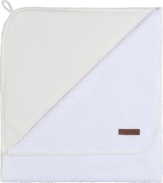 Baby's Only Baby badcape - Omslagdoek - Handdoek met capuchon Classic - Wolwit - 75x85 cm - Badstof van Baby's Only